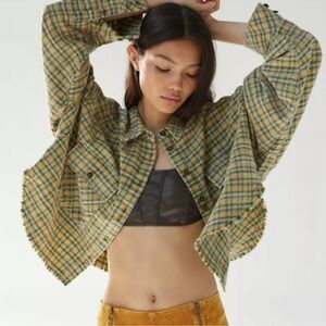 BDG Urban Outfitters Joey cropped plaid flannel